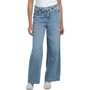 REWASH Belted Baggy Wide Leg Jeans